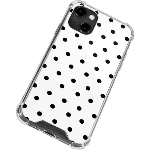 White and Black Polka Dots iPhone 14 Clear Case
