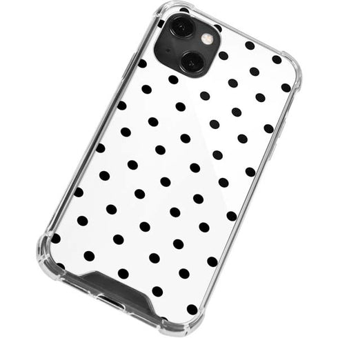 White and Black Polka Dots iPhone 14 Plus Clear Case