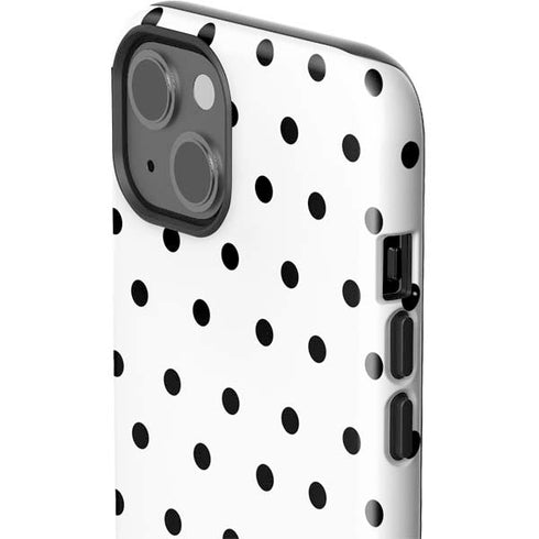 White and Black Polka Dots iPhone 14 Impact Case