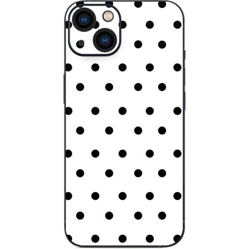 White and Black Polka Dots iPhone 14 Plus Skin