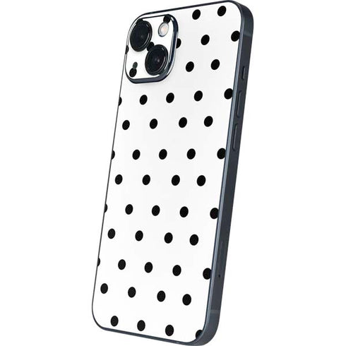 White and Black Polka Dots iPhone 15 Plus Skin