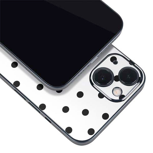 White and Black Polka Dots iPhone 14 Plus Skin