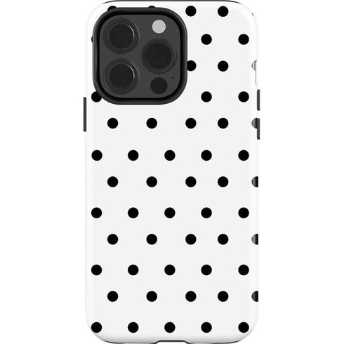 White and Black Polka Dots iPhone 15 Pro Impact Case