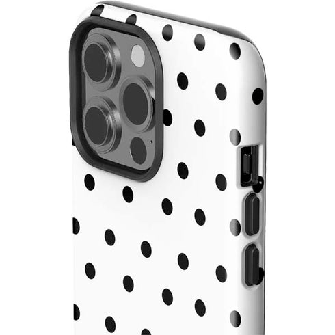 White and Black Polka Dots iPhone 15 Pro Impact Case