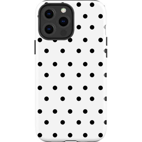 White and Black Polka Dots iPhone 15 Pro Max Impact Case