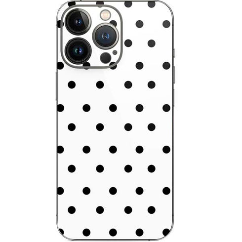 White and Black Polka Dots iPhone 15 Pro Skin
