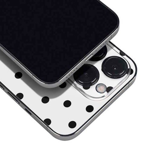 White and Black Polka Dots iPhone 14 Pro Skin