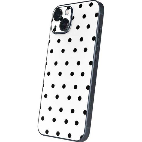 White and Black Polka Dots iPhone 14 Skin