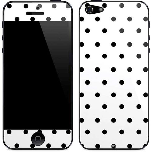 White and Black Polka Dots iPhone 5/5s/5SE Skin