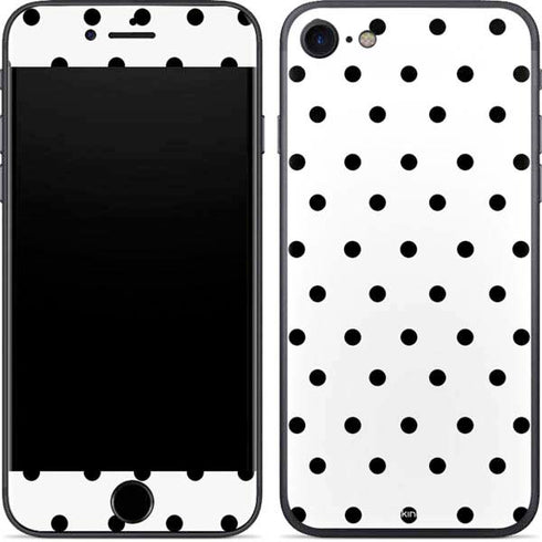 White and Black Polka Dots iPhone 7 Skin