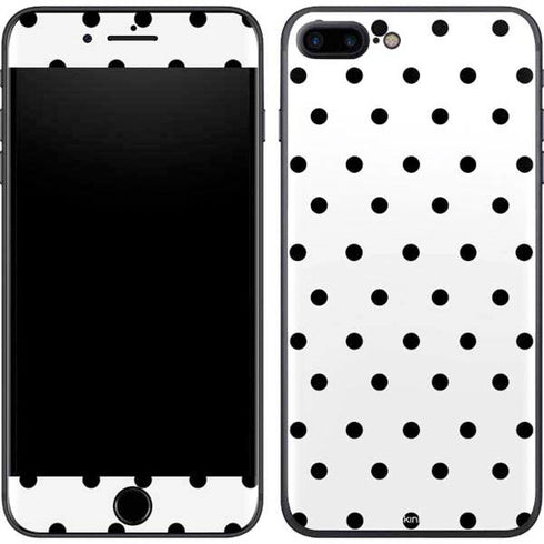 White and Black Polka Dots iPhone 8 Plus Skin