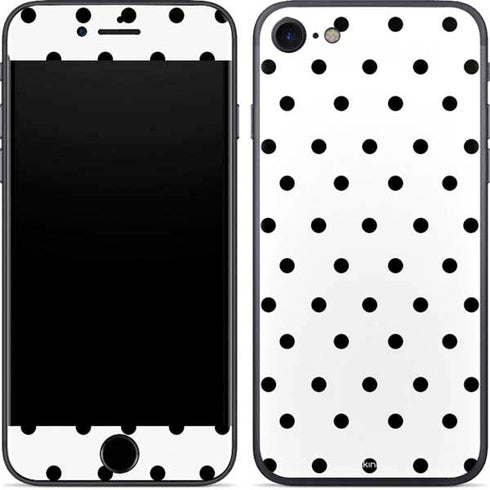 White and Black Polka Dots iPhone 8 Skin