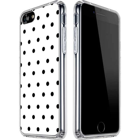 White and Black Polka Dots iPhone SE (2nd & 3rd Gen) Clear Case