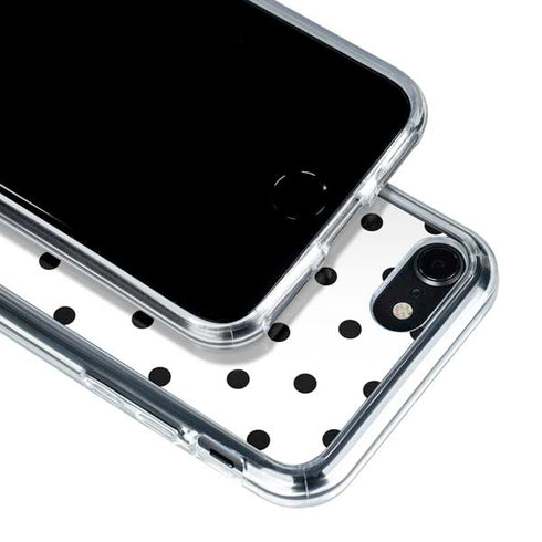White and Black Polka Dots iPhone SE (2nd & 3rd Gen) Clear Case