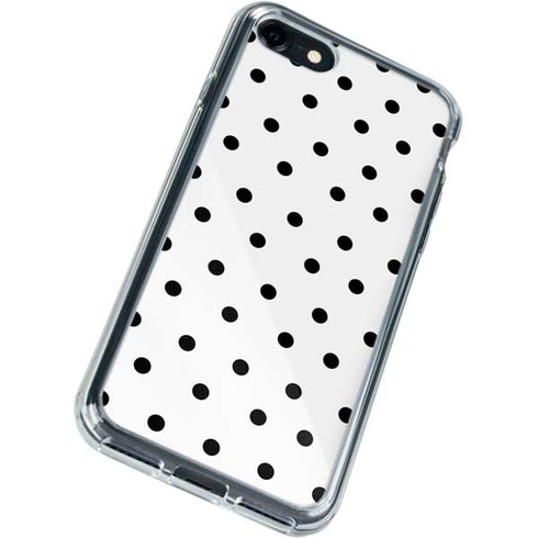 White and Black Polka Dots iPhone SE (2nd & 3rd Gen) Clear Case