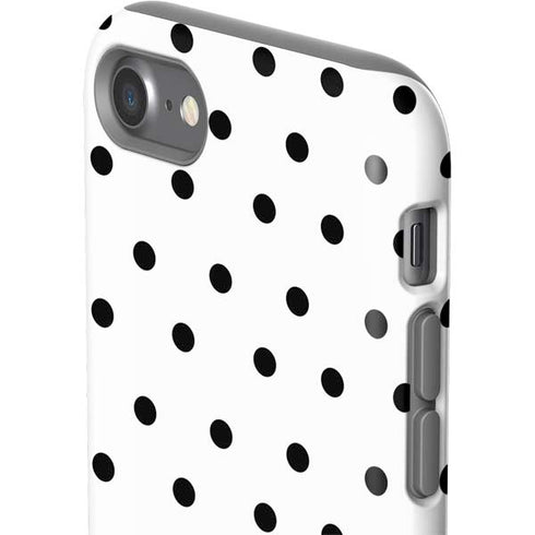 White and Black Polka Dots iPhone SE (2nd & 3rd Gen) Pro Case