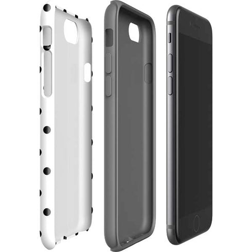 White and Black Polka Dots iPhone SE (2nd & 3rd Gen) Pro Case
