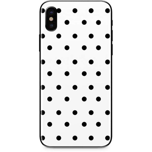 White and Black Polka Dots iPhone X Skin