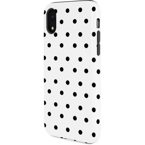 White and Black Polka Dots iPhone XR Pro Case