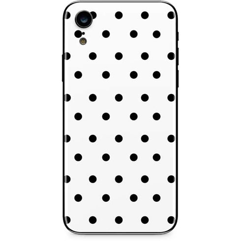 White and Black Polka Dots iPhone XR Skin