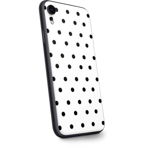 White and Black Polka Dots iPhone XR Skin