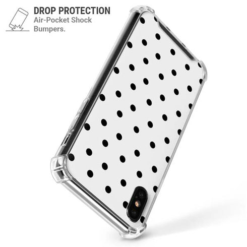 White and Black Polka Dots iPhone XS Max Clear Case