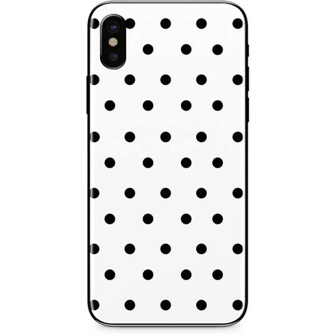 White and Black Polka Dots iPhone XS Skin