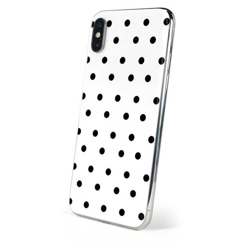White and Black Polka Dots iPhone XS Skin