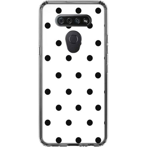 White and Black Polka Dots LG K51/Q51 Clear Case