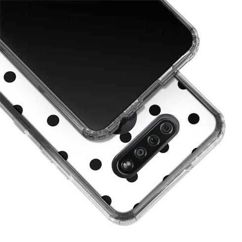 White and Black Polka Dots LG K51/Q51 Clear Case