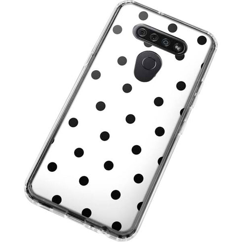 White and Black Polka Dots LG K51/Q51 Clear Case