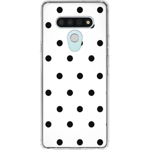 White and Black Polka Dots LG Stylo 6 Clear Case