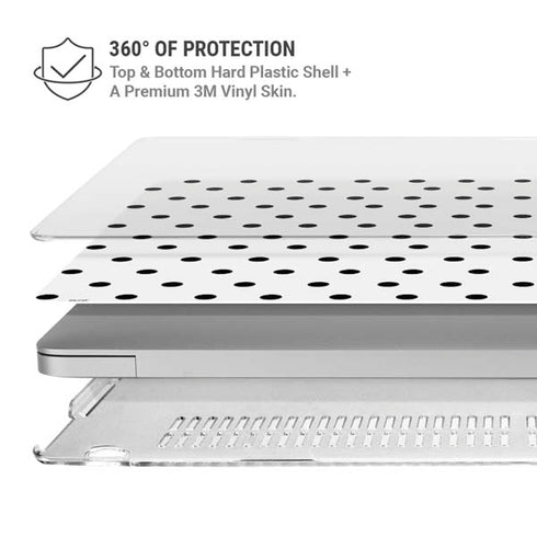 White and Black Polka Dots MacBook Air 13in M1 (2021) Case plus Skin