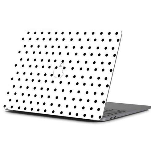 White and Black Polka Dots Apple MacBook Pro 13-inch Skin