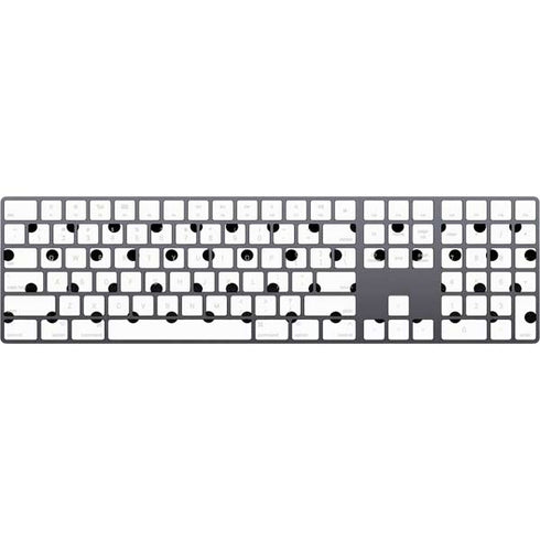 White and Black Polka Dots Magic Keyboard with Numeric Keypad Skin