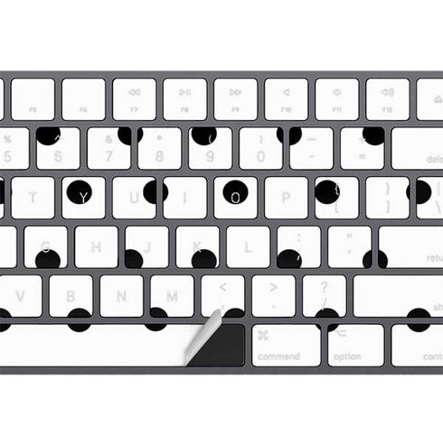 White and Black Polka Dots Magic Keyboard with Numeric Keypad Skin