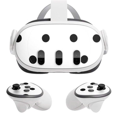 White and Black Polka Dots Meta Quest 3 Skin
