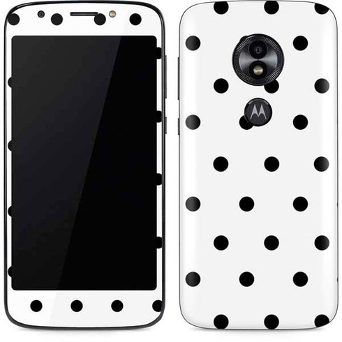 White and Black Polka Dots Moto E5 Play Skin