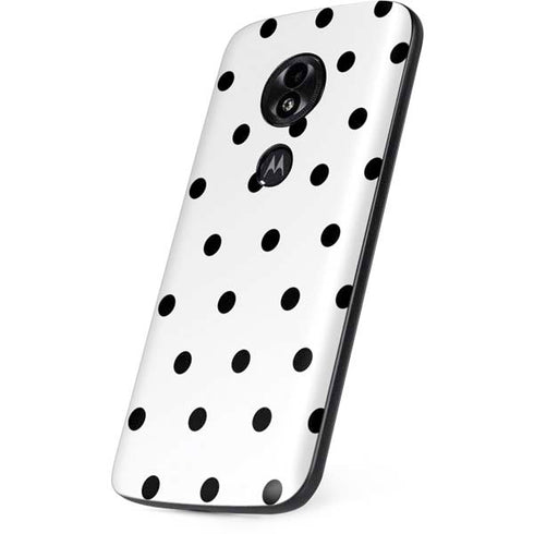 White and Black Polka Dots Moto E5 Play Skin