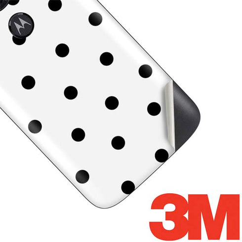 White and Black Polka Dots Moto E5 Play Skin