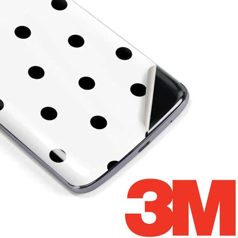 White and Black Polka Dots Moto E5 Plus Skin