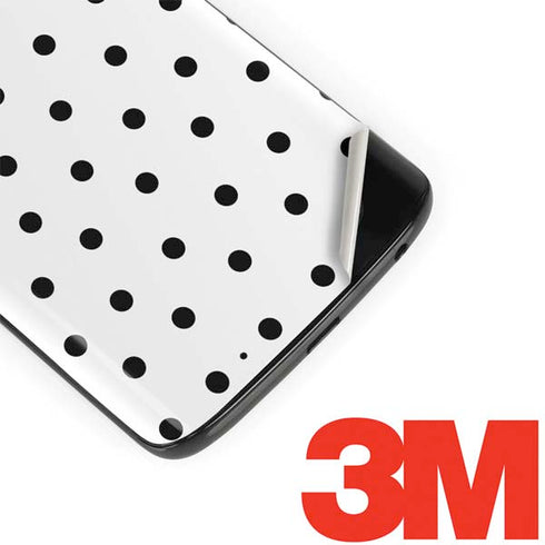 White and Black Polka Dots Moto G6 Skin