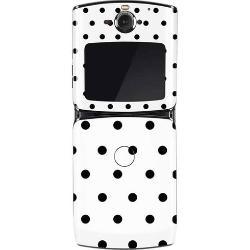 White and Black Polka Dots Motorola RAZR Skin
