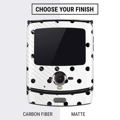 White and Black Polka Dots Motorola RAZR Skin