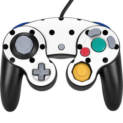 White and Black Polka Dots Nintendo GameCube Controller Skin