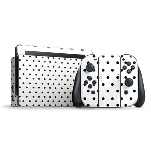 White and Black Polka Dots Nintendo Switch Bundle Skin
