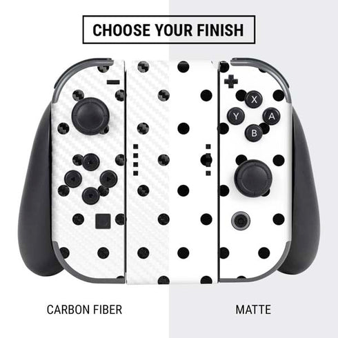 White and Black Polka Dots Nintendo Switch Bundle Skin