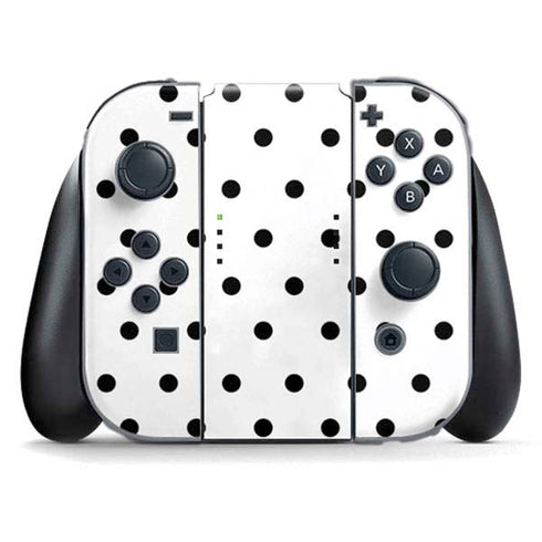 White and Black Polka Dots Nintendo Switch (2017-2021) Joy-Con Controller Skin