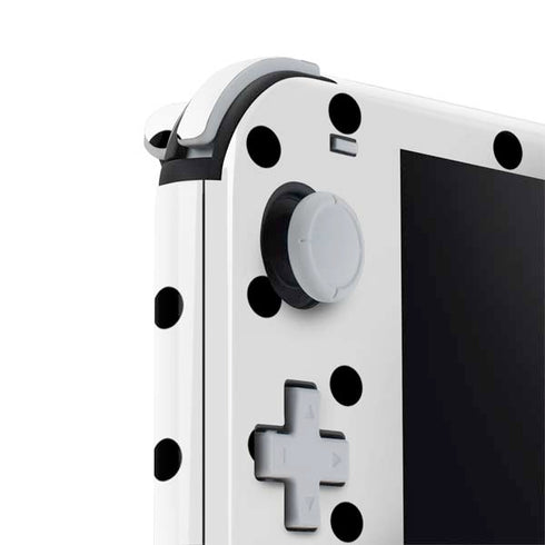 White and Black Polka Dots Nintendo Switch Lite Skin