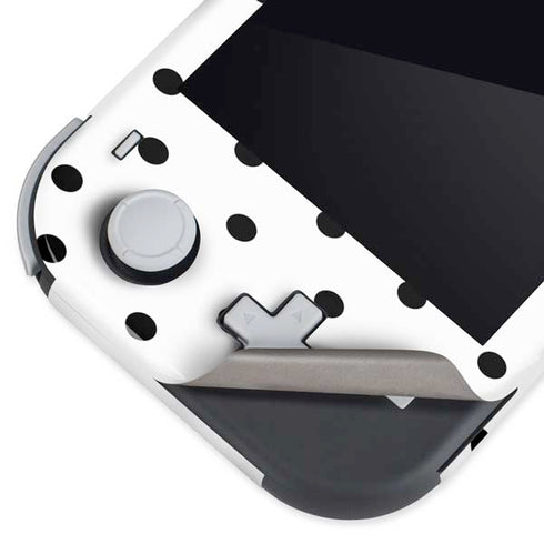 White and Black Polka Dots Nintendo Switch Lite Skin